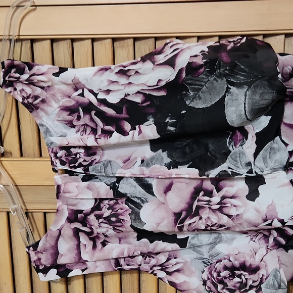 Ashley Stewart Plus Size Maxi Chiffon Floral Hi-Lo Hem Dress - Picture 7 of 16